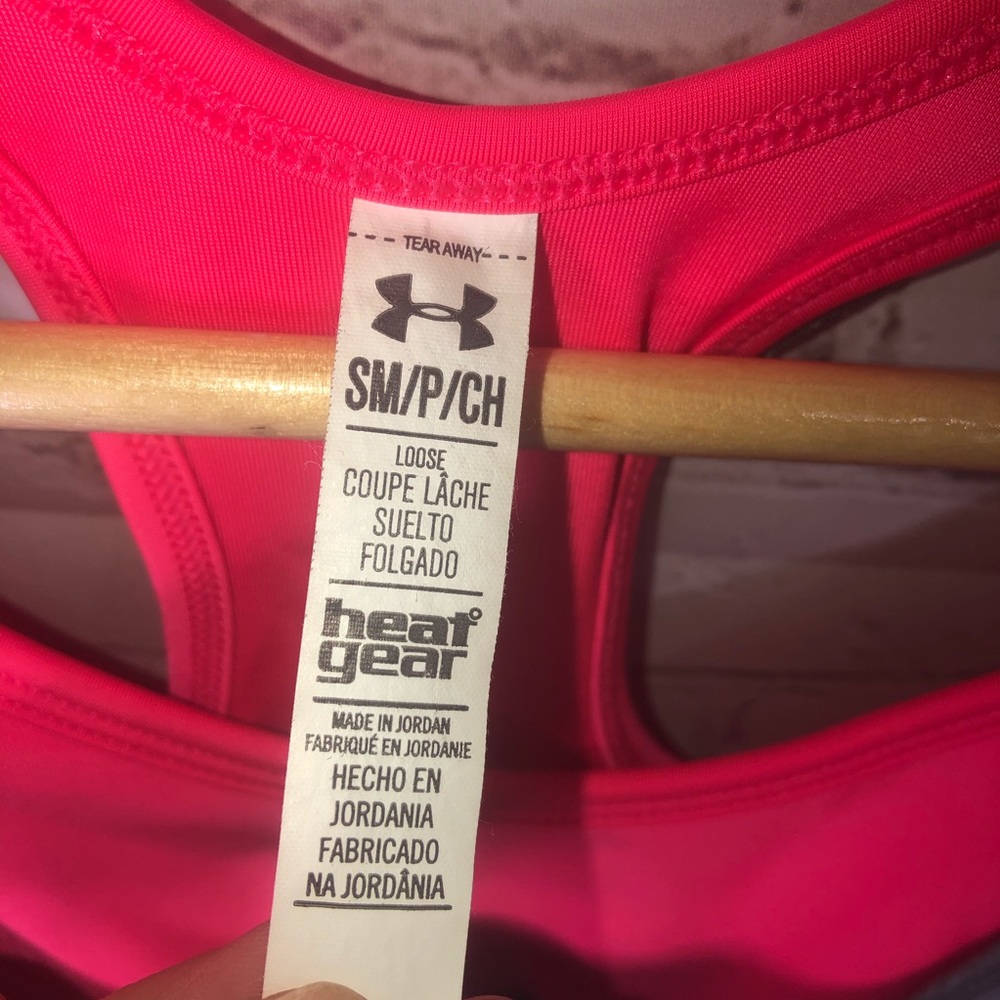 Under Armour Pink and Gray Built In Bra Tank - Picture 5 of 7